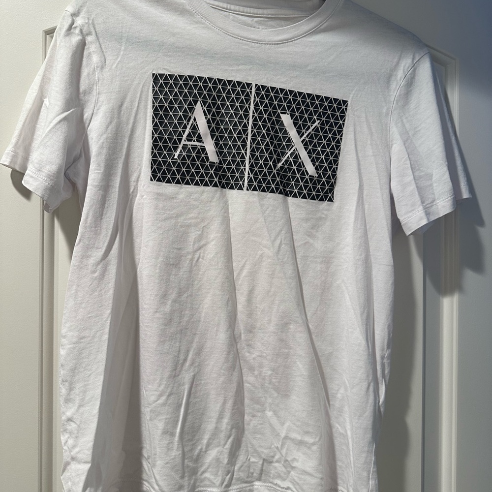 Armani Exchange White Tee with Black Graphic